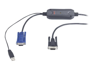 APC - Video / USB cable - USB, HD-15 (VGA) (M) to HD-15 (VGA) (M) - 7.6 m - for APC 16 Port Multi-Platform Analog KVM, 8 Port Multi-Platform Analog KVM